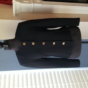 Vintage St. John by Marie Gray Short Black Satana Knit Jacket Size 2